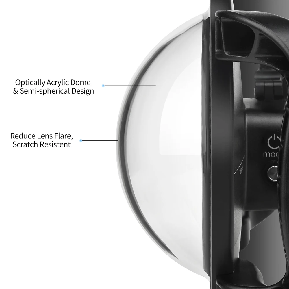 Продажа Аксессуары для экшн-камеры Gopro Hero 8, подводный водонепроницаемый чехол ABS Black SHOOT XTGP548, купольный порт, маска для дайвинга с триггером