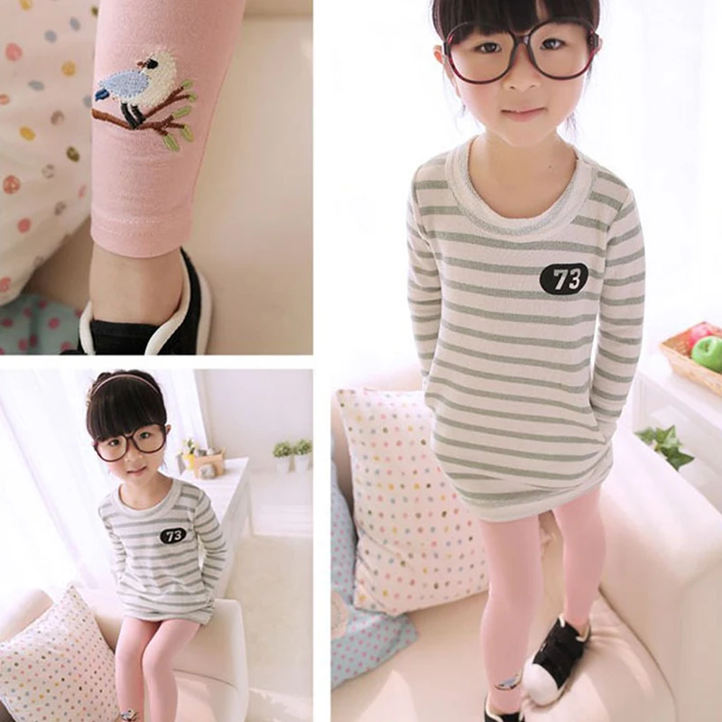 Длинные штаны для маленьких девочек с принтом новинка модная детская одежда