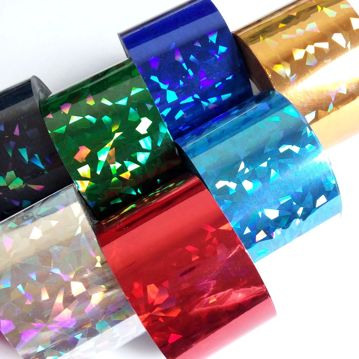 

120m/roll Laser Nail Transfer Foils Holographic Glass Design Nail Foils Paper Nail Art Sticker Decals Manicure Decoration