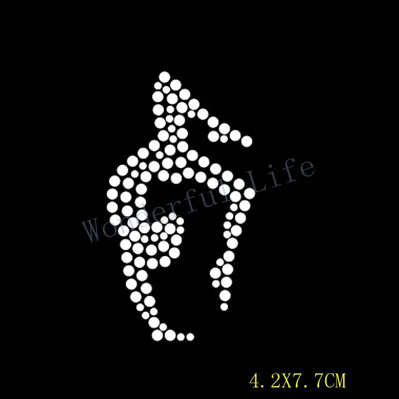 

Free Shipping Girl gym hot fix rhinestone transfer motifs iron on crystal transfers design