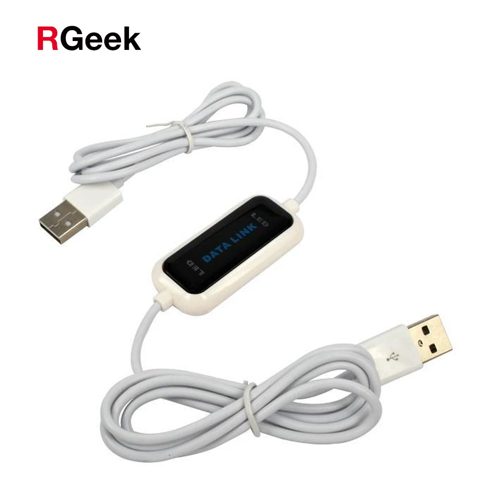 

USB2.0 PC To PC Online Share Sync Link Net Direct Data File Transfer Bridge 165CM LED Cable Easy Copy Between 2 Computers
