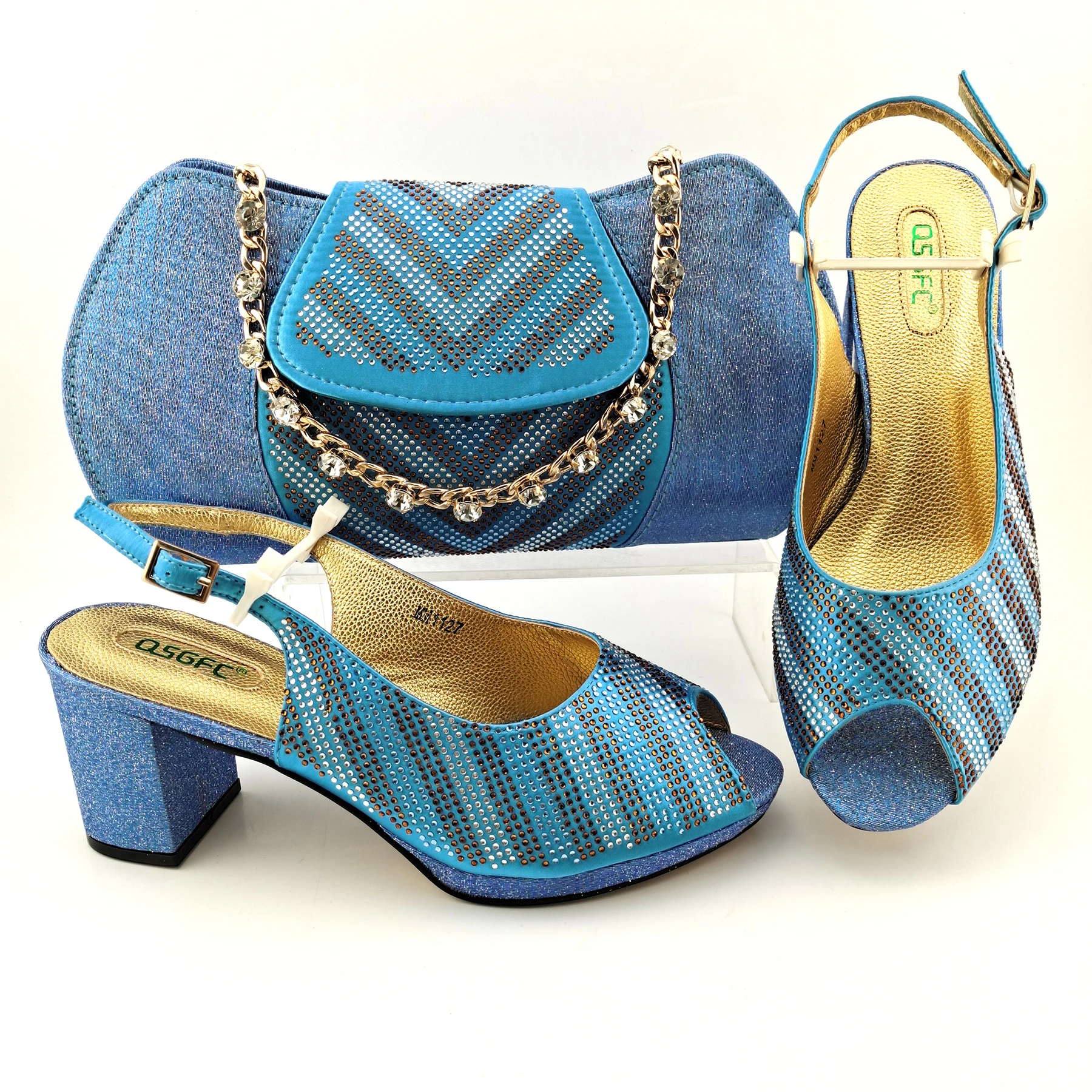 

New design Nigerian women's shoes and bags Party shoes with bags African fashion shoes and bags Wedding shoes and bags