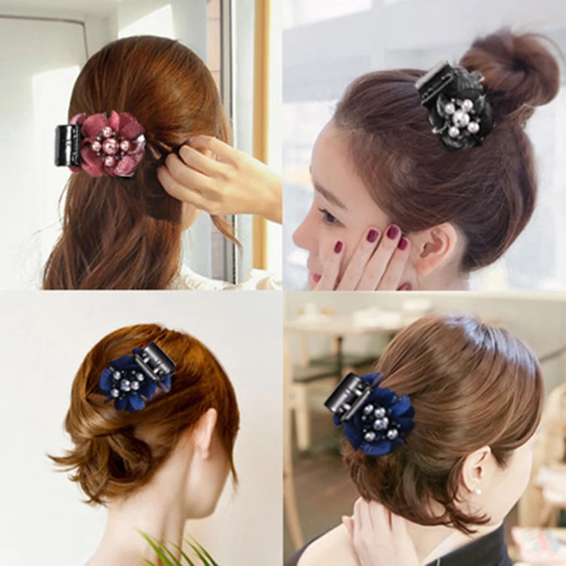 AWAYTR заколки для волос Краб Простые ретро зажимы пластиковые зубчатые цветок