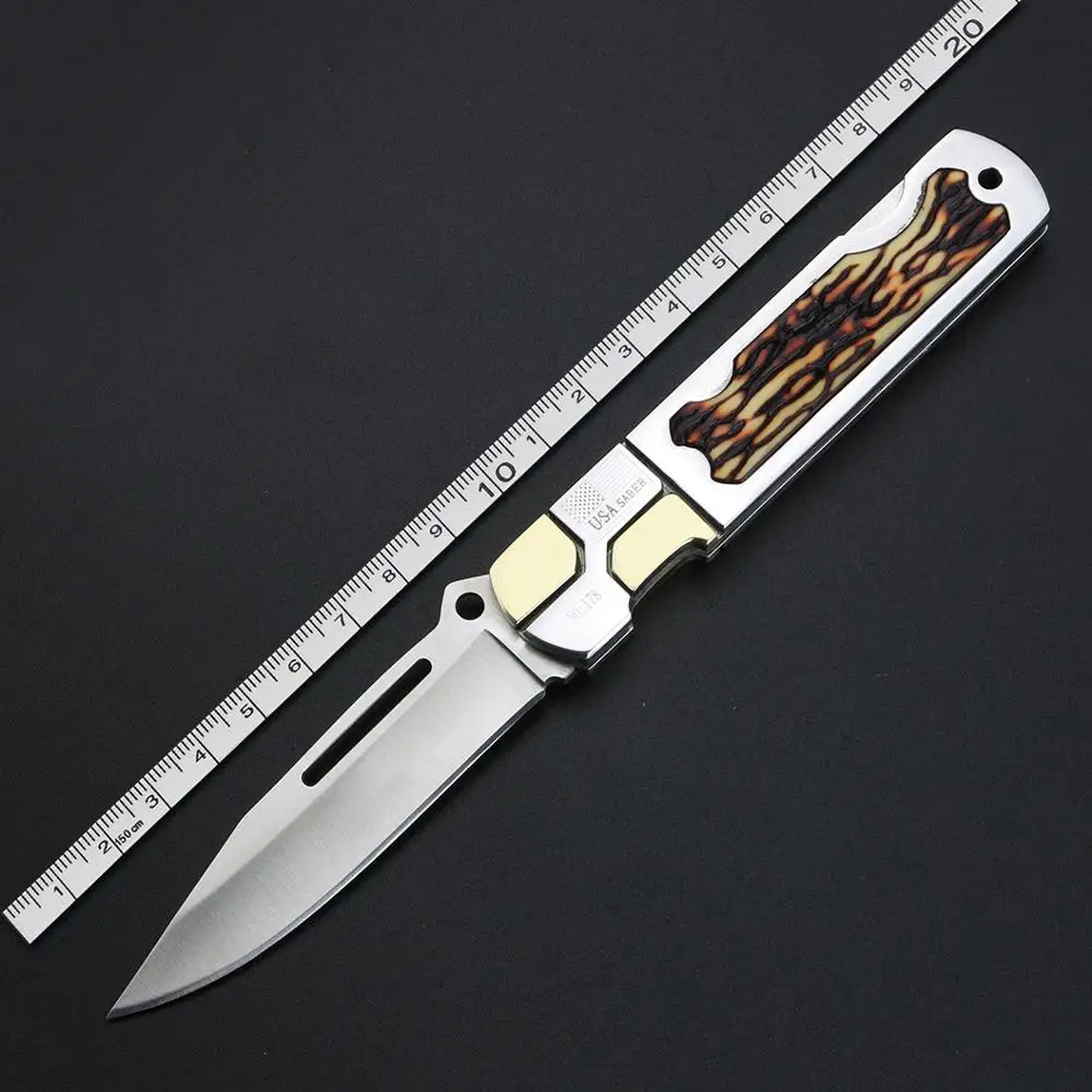

Outdoor Camping Hunting Folding Knife Stainless Steel High Hardness Pocket Knives Survival Short Combat Knife Edc Tool