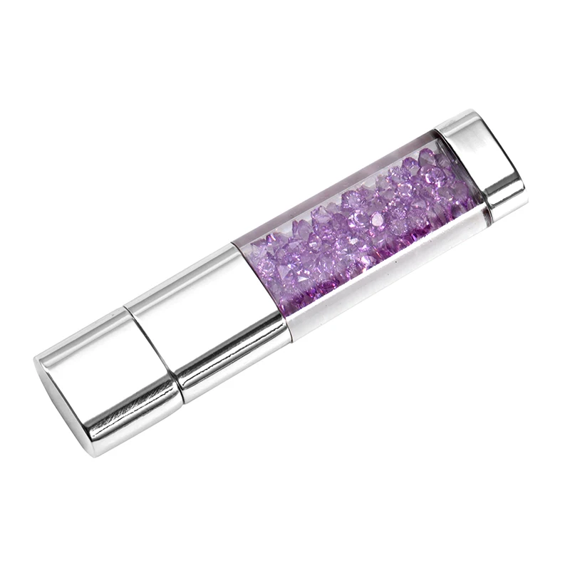POWERONE модный Кристальный металлический USB флеш-накопитель 4 ГБ 8 ГБ 16 ГБ 32 ГБ 64 Гб карта памяти подарки(заказ более 10 шт., бесплатный логотип - Цвет: Purple