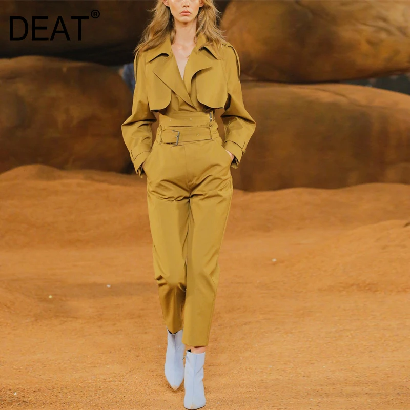 [DEAT] 2020 Весенняя женская модная трендовая короткая ветровка с отворотами и