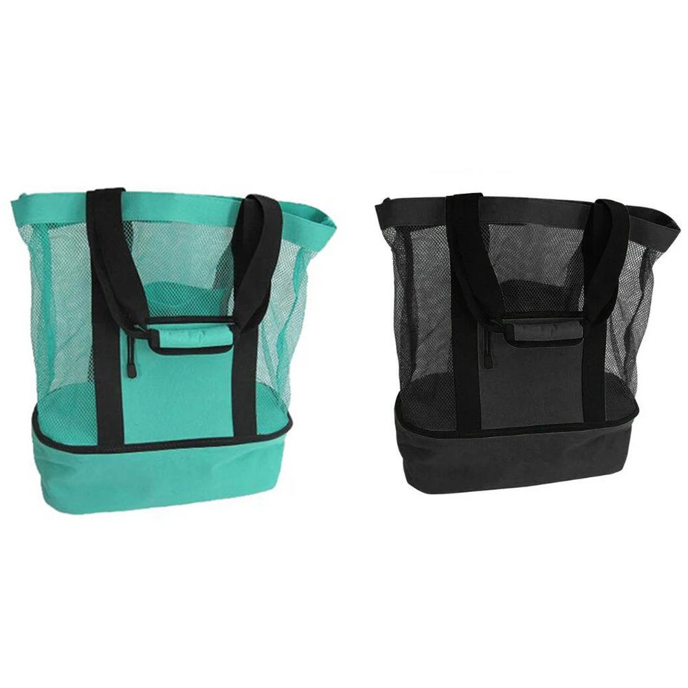 

Food Storage Cooler Bags Beach Mesh Tote Bag Protable Insulation Fresh-Keep Bag Handles Storage Bag Picnic Basket Outdoor Camp