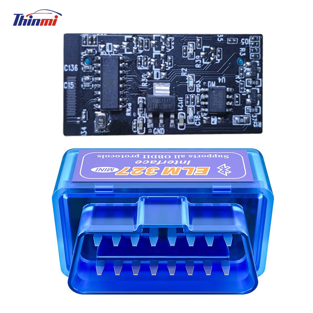 Небольшой размер OBD2 Thinmi ELM327 дешевая версия детектор неисправности двигателя