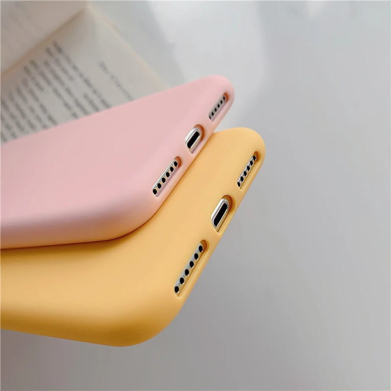 

Ultra Thin Stylish Color Candy Case For iPhone 12 11 Pro X XR XS MAX 7 8 6 Plus Cute Colorful Matte Silicone soft TPU Cover