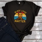 Футболка Black Lives Matter Я не могу дышать справедливости для Джорджа Флойда, винтажная, модная, новинка 2021, черная, уличная одежда L