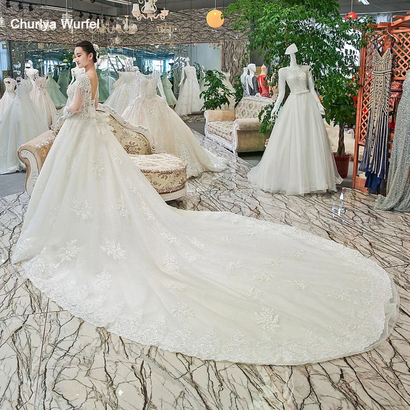 LSGT904 платье люкссвадебное бисером бальное кружево o-образным вырезом полные