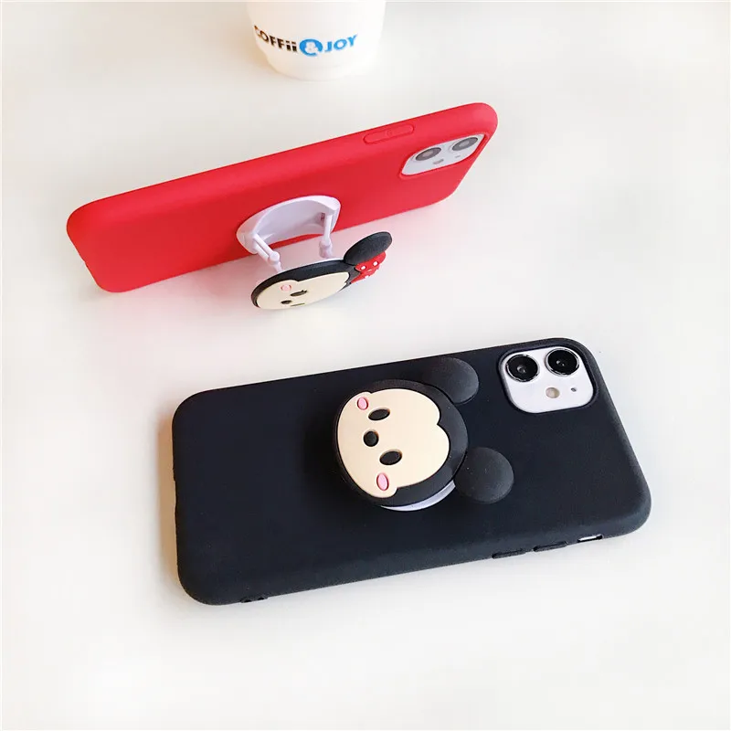 Cute 3D silicone cartoon holder stand case for HUAWEI P40 P30 P20 PRO P10 P9 P8 lite MATE 30 20 nova 5t 10 y7 2019 Honor |