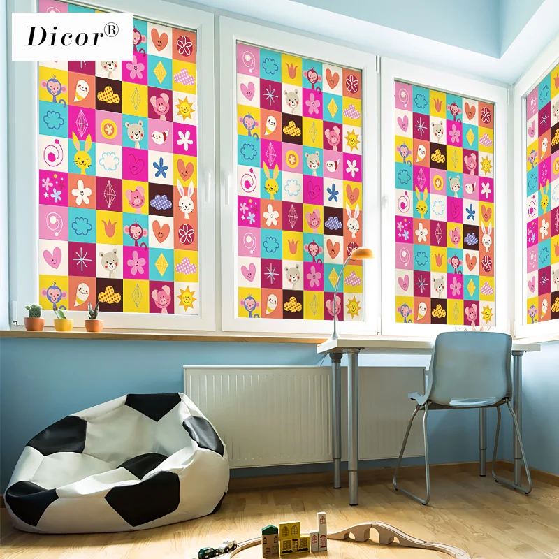 Цветная витражная стеклянная наклейка с животными креативная декоративная