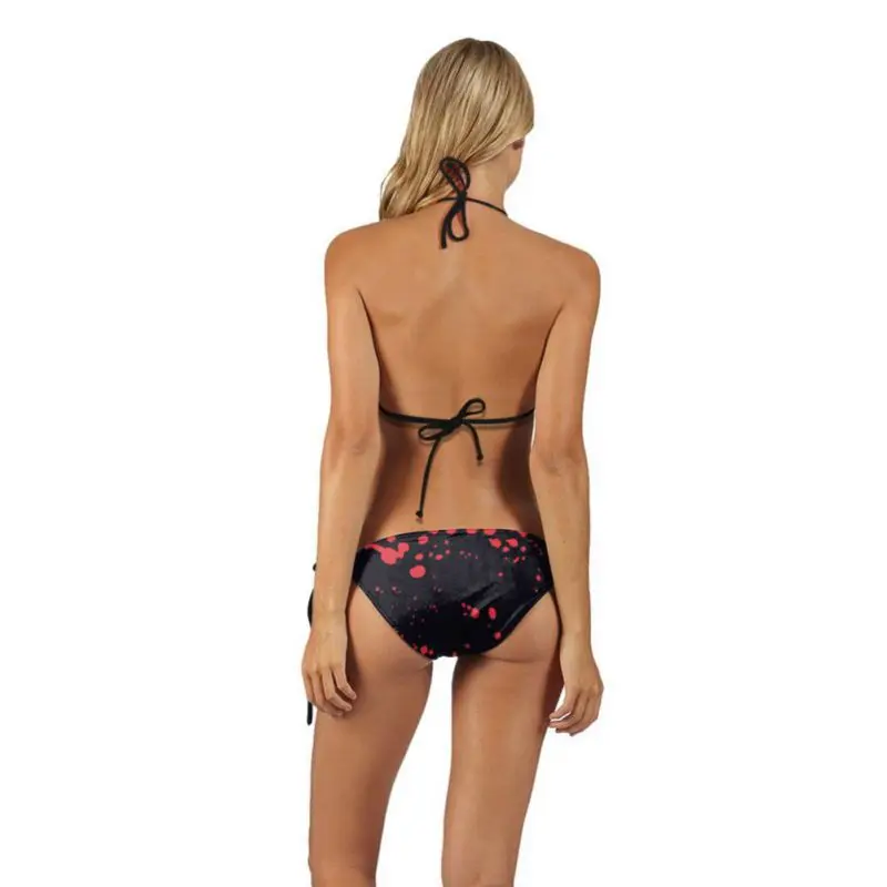 Сексуальный купальный костюм с эффектом пуш-ап комплект бикини лямкой на шее