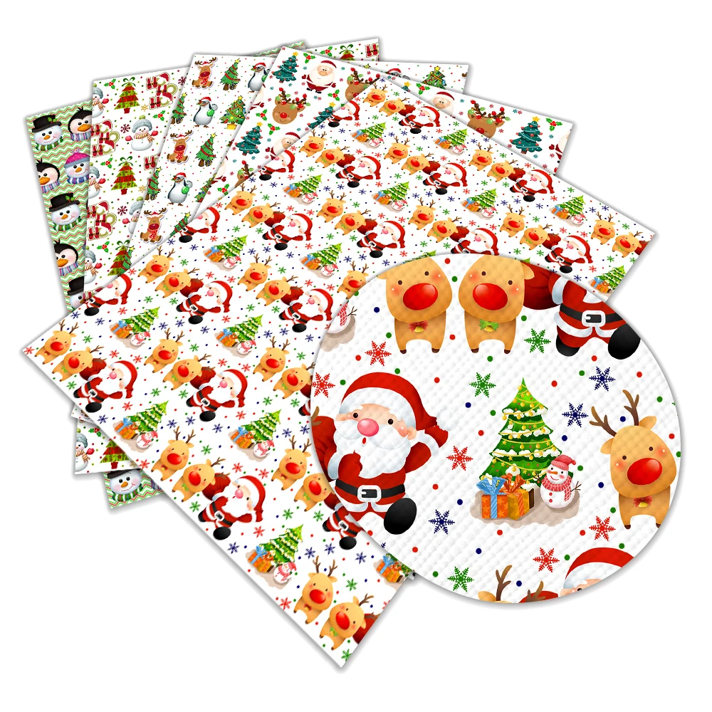 30 см x 136 см Новая Рождественская печатная синтетическая искусственная кожа для DIY сумка материал ткань