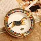 Европейская керамическая пепельница, труба, лошадь, H узор, портативная пепельница, подарок для парня, пепельница для сигар, карманная пепельница