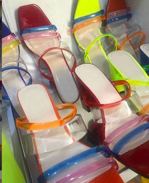 Женские пикантные босоножки на высоком каблуке без шнуровки прозрачная обувь