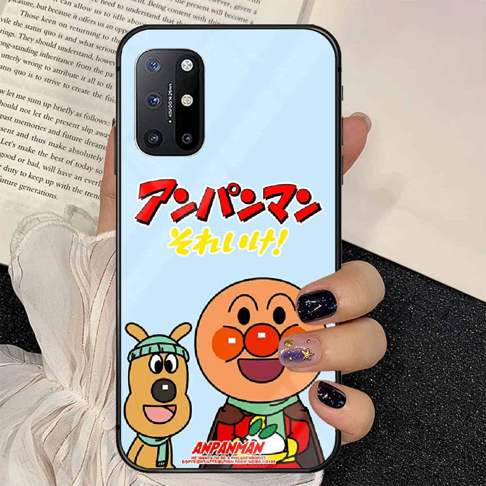 

Cartoon Anime Anpanman Phone Tempered Glass Case Cover For Oneplus 5 6 7 8 9 Nord T Pro Cover 3D Soft
