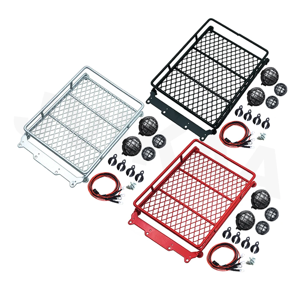 

Metal Roof Rack Luggage Carrier with LED Roof Light for MN90 MN99 MN96 MN99S MN40 1/12 RC Crawler Car Spare Parts