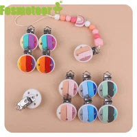 fosmeteor 1pcs silicone rainbow clip diy baby teething teether necklace bead tool nurs gift round heart accessories baby gift