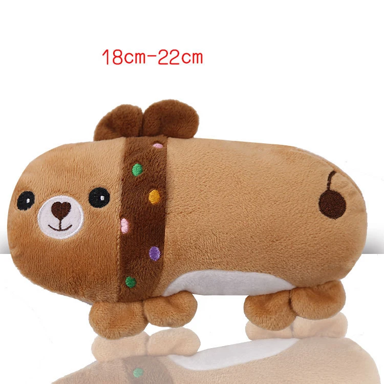 brown bear Прочные игрушки для домашних животных, плюшевые звуковые скрипучие игрушки, милые животные в форме чучела, Обучающие жевательные игрушки, детские вокальные животные, розовая свинья - Цвет: brown bear