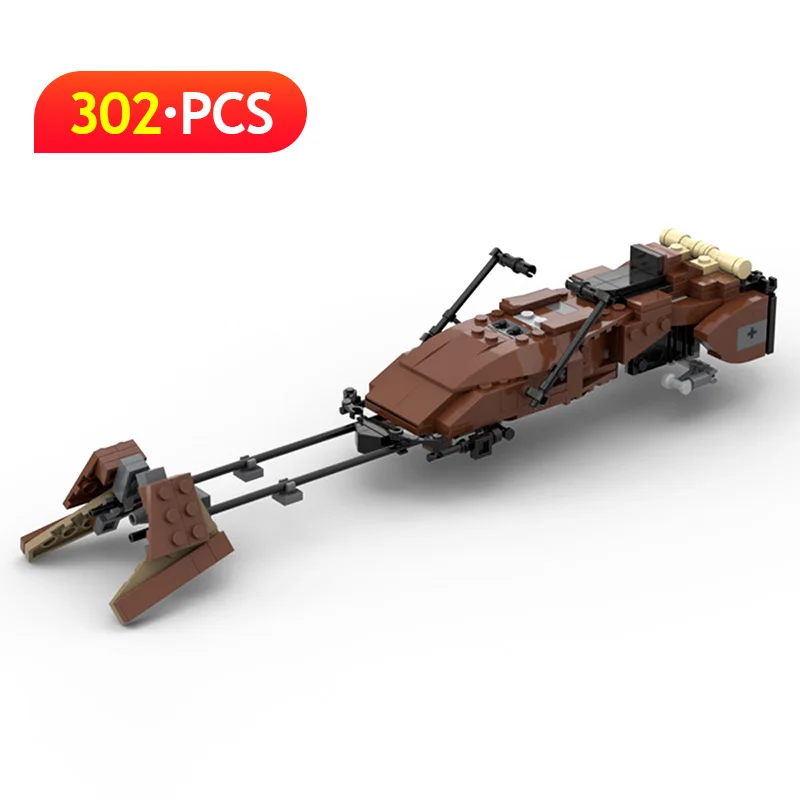 

MOC Space Series Wars UCS Speeder Bike Warrior Swoop Vehicle High-tech Motorcycle Building Blocks Kids Assembly Toys Xmas Gifts