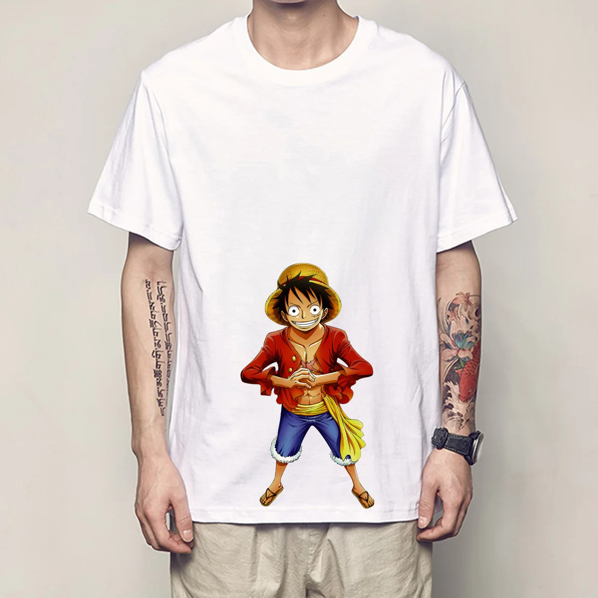 

Summer Hot Japanese Anime One Piece Luffy Cosplay Art Print T-Shirts Harajuku Short Sleeve O-neck Cotton Tees Shirts for Fans