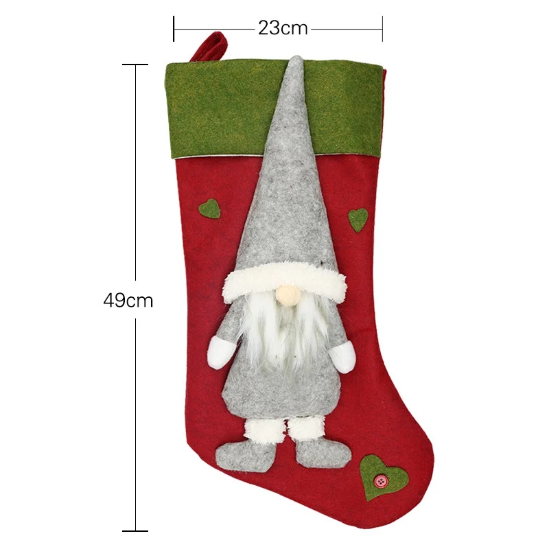 

Christmas Stockings Santa Claus Long Tube Socks For Kids Christmas Festival Candy Gift Bags Xmas Hanging Pendant Ornaments