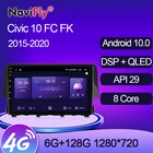 NaviFly 7862 QLED 1280*720 6 ГБ + 128 ГБ Android 10,0 автомобильный Радио Мультимедиа GPS навигация для Honda Civic 10 FC FK 2015 - 2020