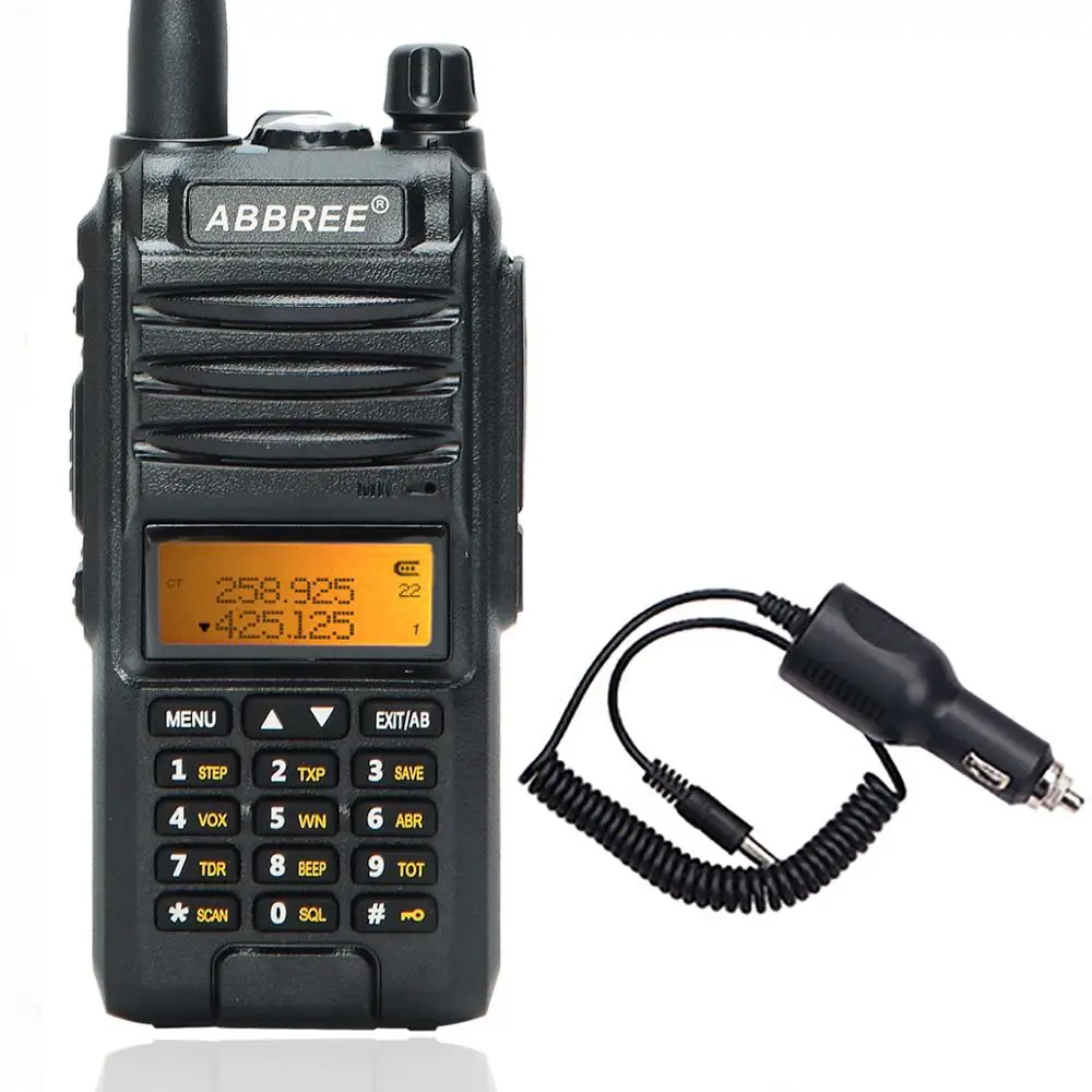 Abbree AR-F3 трехдиапазонный 8 Вт рация uhf vhf 220-260 МГц ветчина длинный диапазон ручной двухсторонний cb радио добавить тактическую антенну - Цвет: add car charger