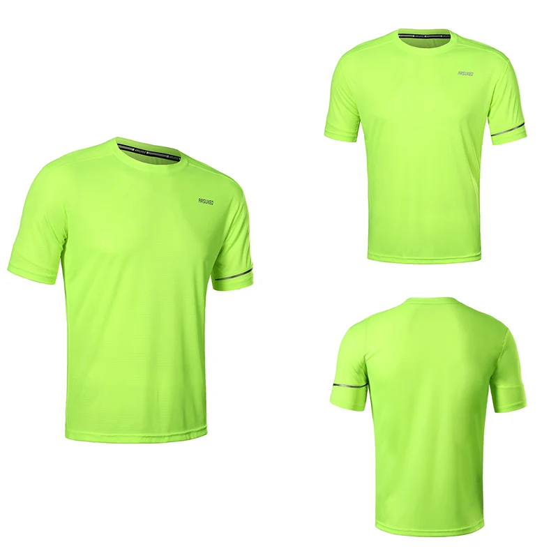 ARSUXEO Беговая футболка для мужчин быстросохнущая дышащая Спортивная фитнеса
