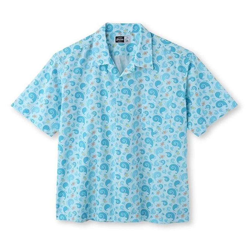 

2021 Summer Quality Harajuku Beach New Arrival Men Short-Sleeve Casual Anime Shirt Blouse Loose Surfing Hawaiian-shirt
