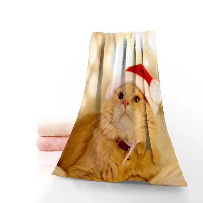 Новый принтом в виде рождественского кота Животные Полотенца несколько Цвет