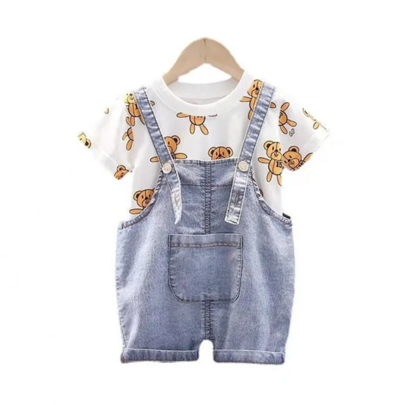 Новинка летняя одежда для маленьких девочек Милая футболка с мультяшным