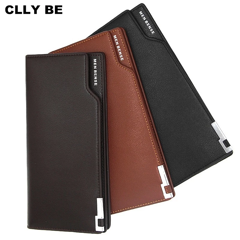 

Длинные кошельки для мужчин, многофункциональный держатель для карт, вместительный бумажник из искусственной кожи на молнии для мужчин