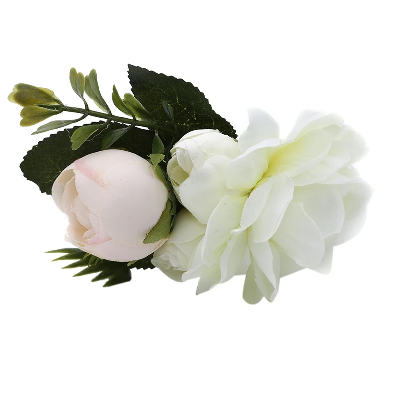 

Fabric Rose Hair Comb Handmade Wedding Bride Hair Comb Flower Headdress Beach Wedding Hair Accessories For Women