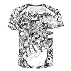 Новинка 2021, летняя психоделическая 3D Футболка с принтом аниме, Мужская популярная одежда в стиле граффити, забавная Повседневная футболка с коротким рукавом и круглым вырезом