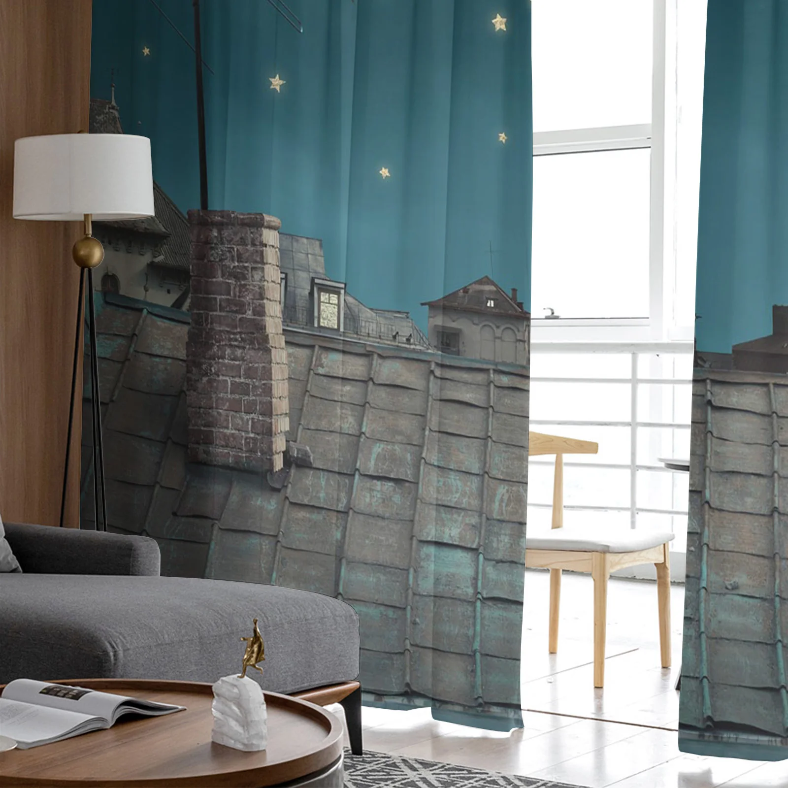 Тюлевые занавески с изображением котят и звезд на крыше шторы из вуали для