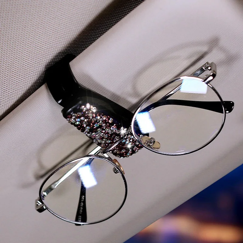 

Diamond glasses clip bill clip car sunshade Sunglasses bracket Glasses Case Auto Fastener Cip Car Sun Visor Sunglasses Holder