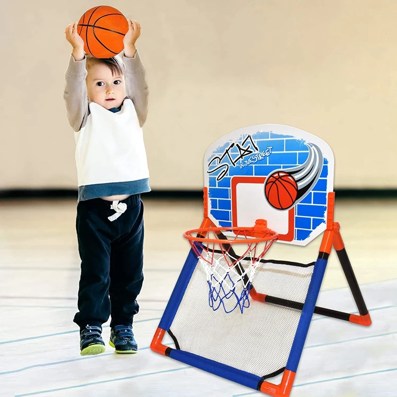 

2 in 1 Basketball Hoop for Kids,Over the Door and Floor Basketball Play Set for Boys and Girls Outdoor and Indoor Sport