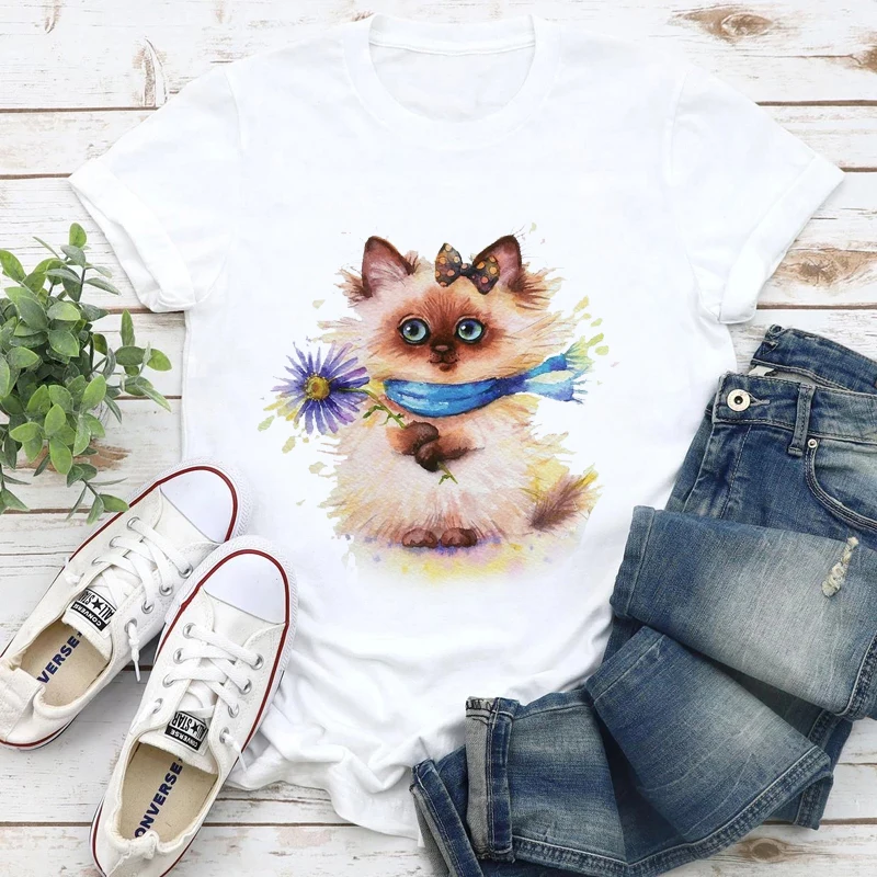

Fashion Women's T-shirt Cute Animal T-shirt Kawaii Cartoon Print Top Women Funny Short Sleeve T-shirt Women T-shirt
