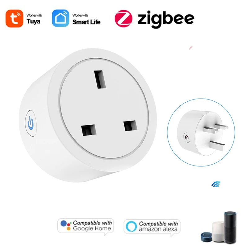 

Zigbee 3.0 Power Plug Socket Smart Home 16A EU UK US Socket Tuya Zigbee Smart Life Remote Control With SmartThings Hue Alexa Hub
