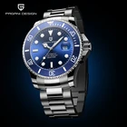Часы наручные PAGANI Мужские механические, брендовые Роскошные автоматические синие водонепроницаемые деловые спортивные с браслетом из нержавеющей стали