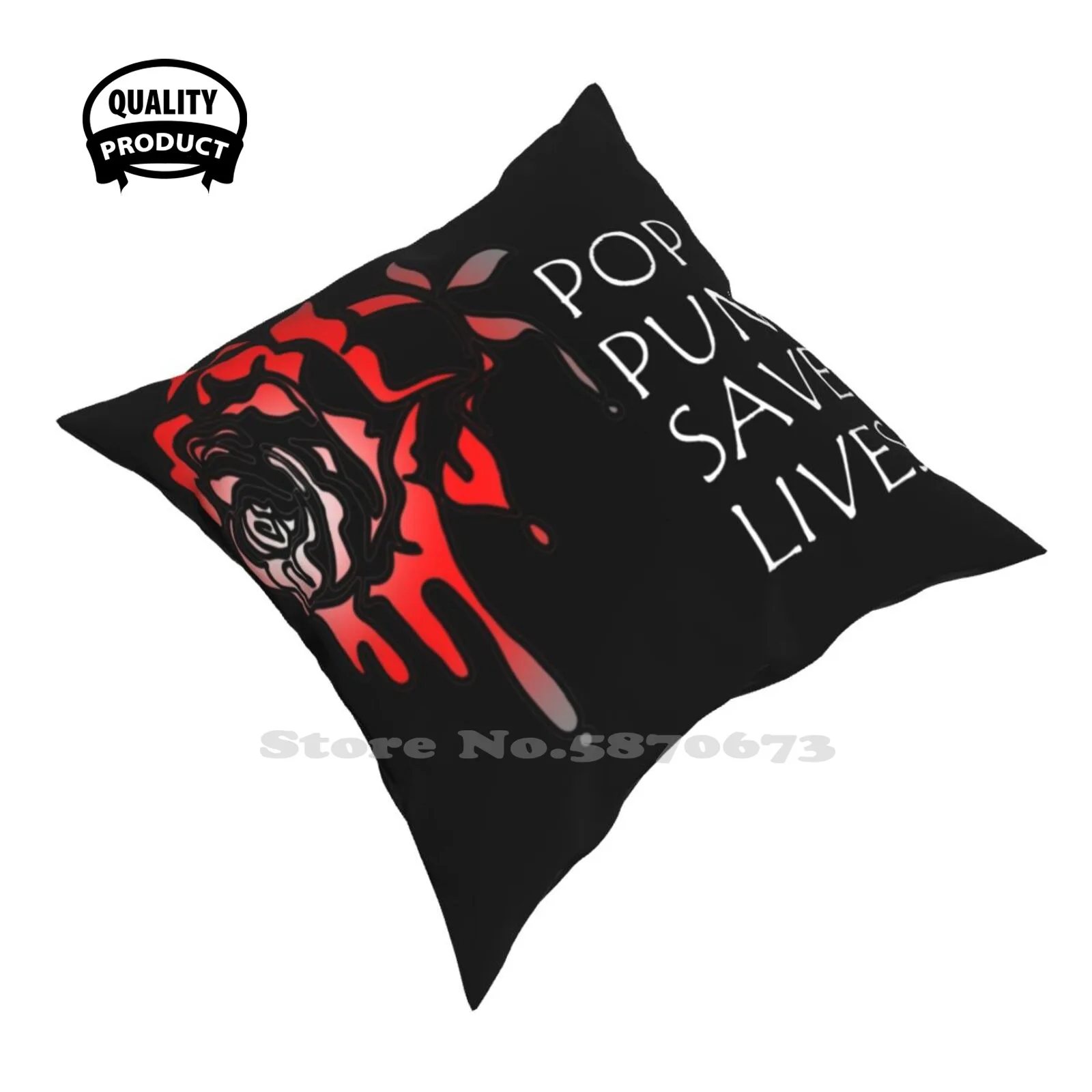 Поп панк спасает жизни кровь Роза наволочка для подушки Ok розово-красный эмо гот