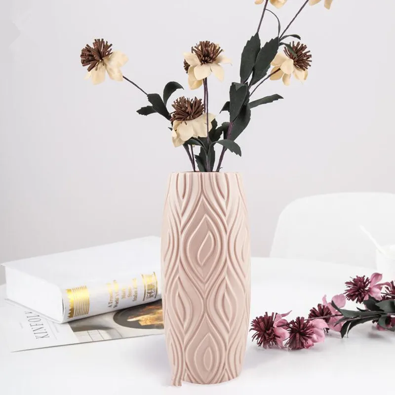 Белая розовая пластиковая ваза для цветов свадебного декора искусственная