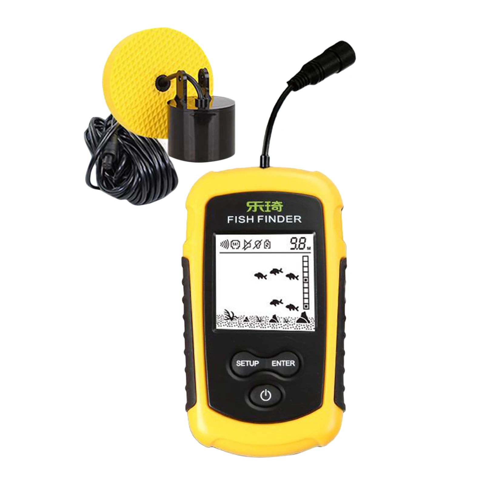 

Portable Fish Finder Sonar Alarm Sensor Transducer Fishfinder