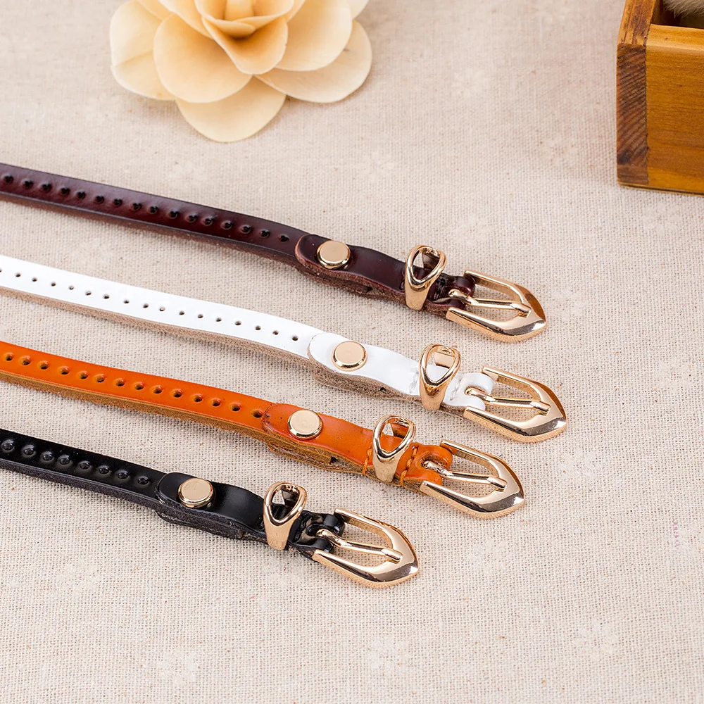 

Women's Genuine Leather Dress Decorated with Thin Belts, Female Fine Simple and Versatile Fashion Belt Skirt Coat Sweater Tide