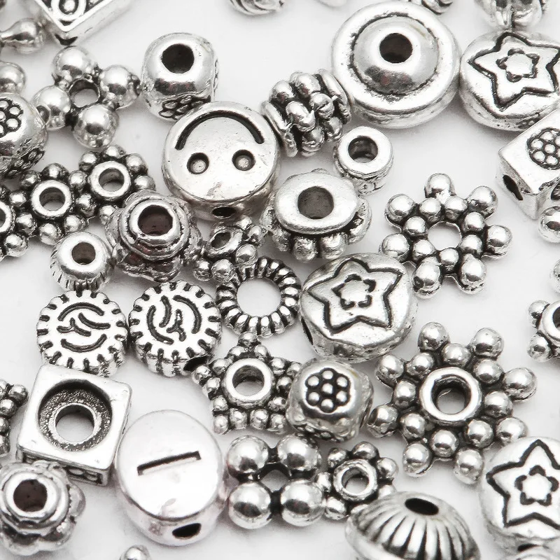 45 г Вес бусины на металлической трубке микс тибетских серебряных разделительных