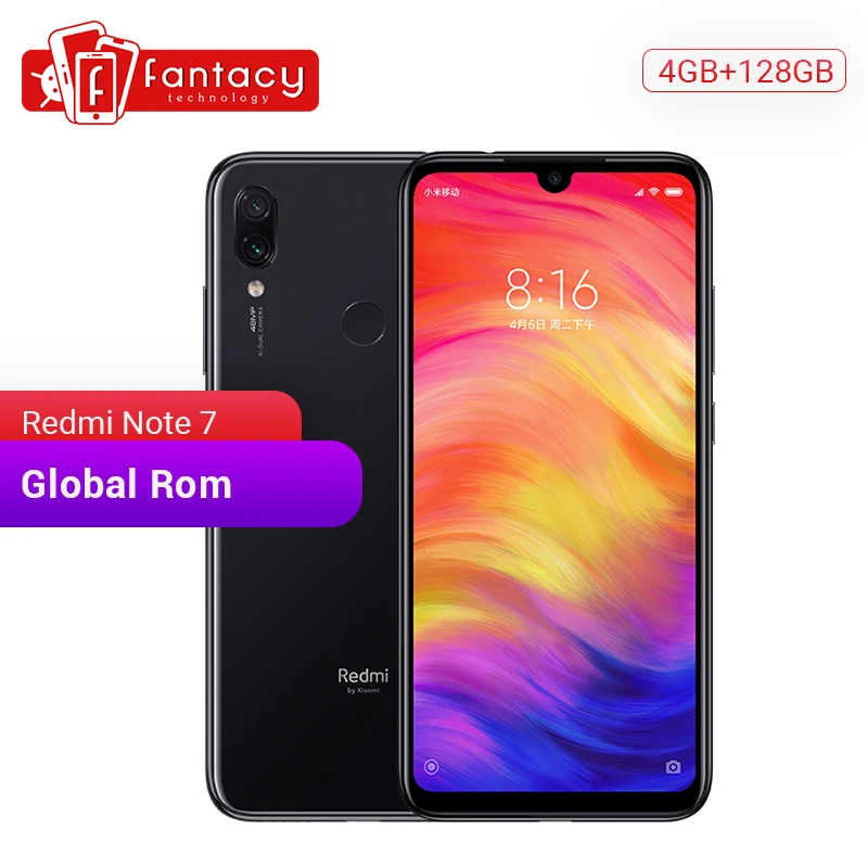 Xiaomi Redmi Note 7 смартфон с восьмиядерным процессором Snapdragon 660 ОЗУ 4 Гб ПЗУ 128 ГБ 48