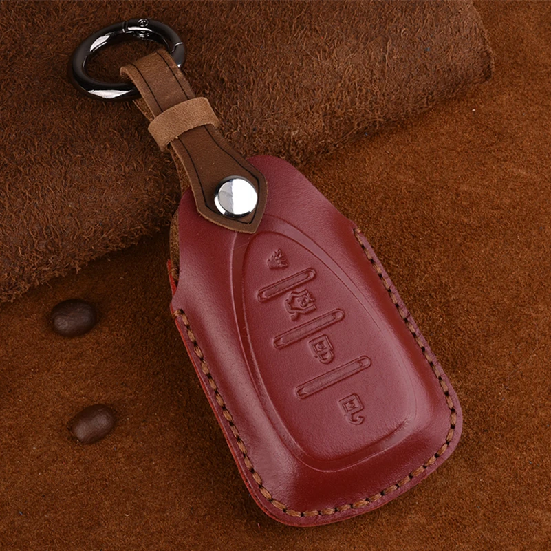 Genuine Leather Smart Key Fob Case For Chevy Camaro Malibu Cruze Spark Volt Bolt | Автомобили и мотоциклы